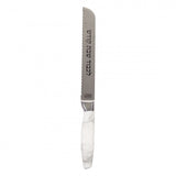 European Steel 8" Challah Knife - Serrated - White Marbled Handle