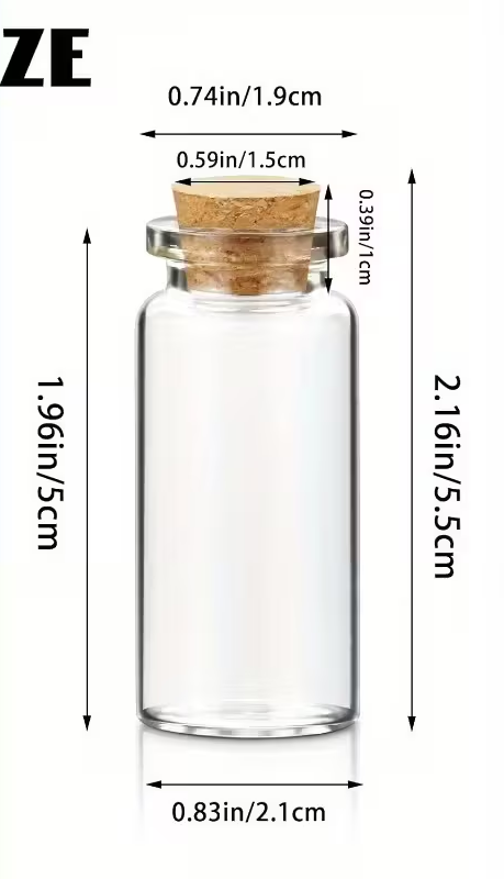 Transparent Glass Candy Bottles with Corks
