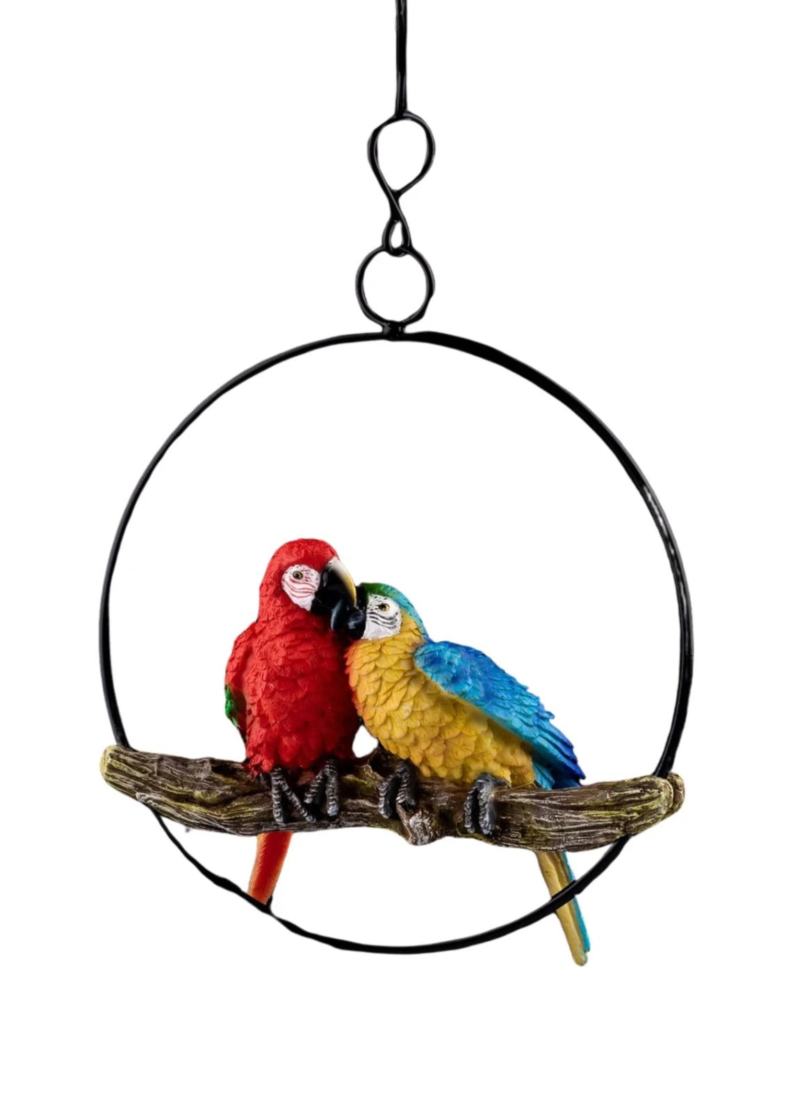 2 Small 5" Colorful Parrots On Perch