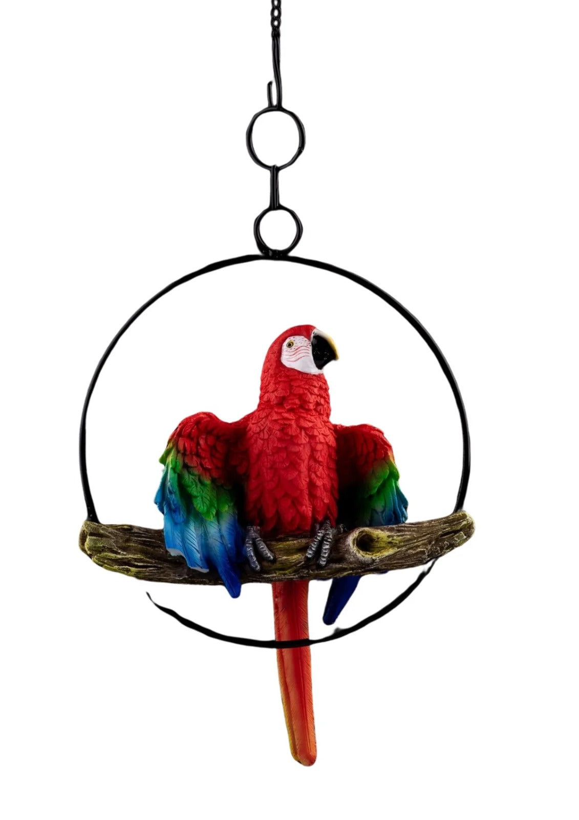 Large 9" Red Parrot On Perch