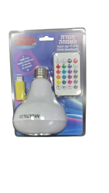 SB/Color Changing Light Bulb+Bluetooth Speaker Sukkot Songs Card