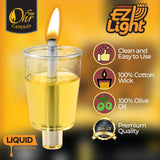 Pre-Filled Menorah Oil Cup Candles - Hanukkah EZ Lights - 100% Olive Oil with Cotton Wick in Cup - 44 Pack, Burns Approx.3 Hrs