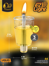 Pre-Filled Menorah Oil Cup Candles - Hanukkah EZ Lights - 100% Olive Oil with Cotton Wick in Cup - 44 Pack, Burns Approx.3 Hrs