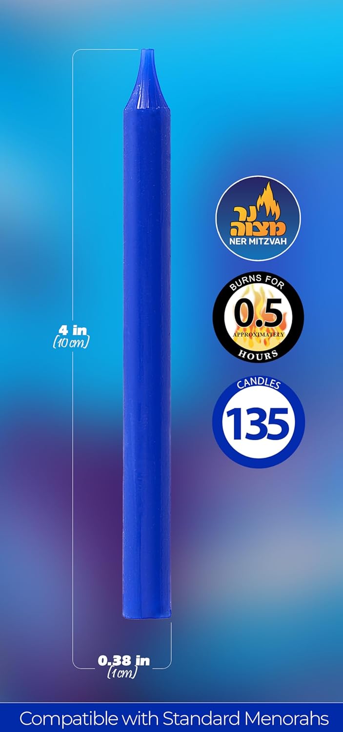 Ner Mitzvah Chanukah Candles Bulk Standard Size Family