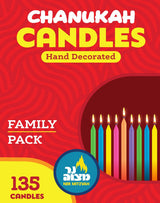 Colorful Decorated Hanukkah Candles – 135 Count Family Pack