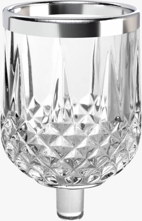 9 Pack Crystal Oil Glass #13 - Silver Rim