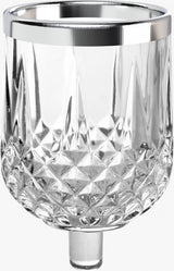 9 Pack Crystal Oil Glass #13 - Silver Rim