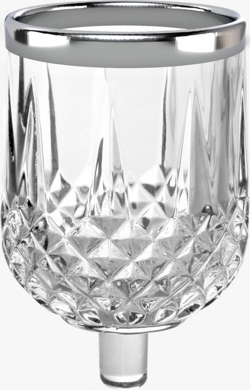 9 Pack Crystal Oil Glass #13 - Silver Rim