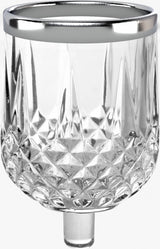 9 Pack Crystal Oil Glass #13 - Silver Rim