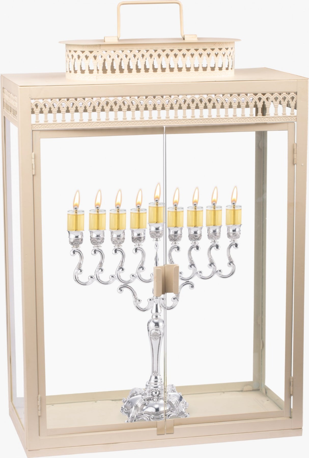 Glass Menorah Display Box - Medium