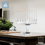 Crystal Glass Menorah - Gray
