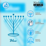 Blue Rambam Wire Menorah