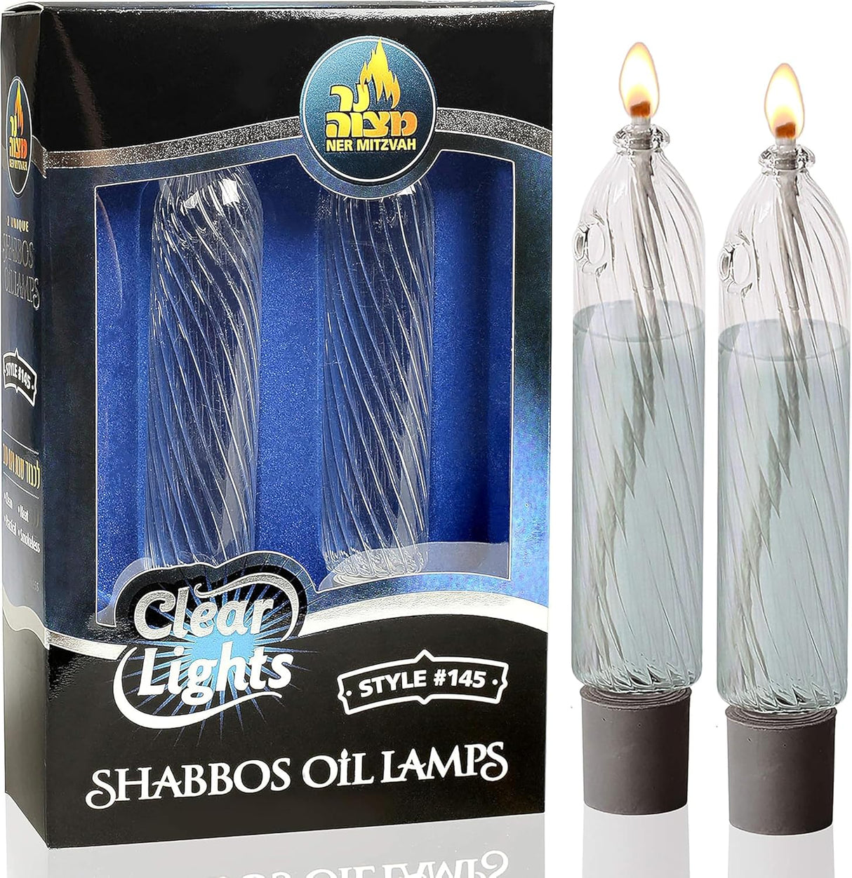 Clear Lights Glass - Lined Candle Shape