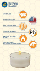 Beeswax Tealights - White