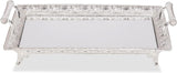 Ner Mitzvah Sliver Plated Glass Tray 60X40cm