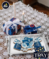 Ner Mitzvah Sliver Plated Glass Tray 60X40cm
