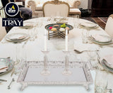 Ner Mitzvah Sliver Plated Glass Tray 60X40cm
