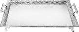 Ner Mitzvah Sliver Plated Glass Tray 60X40cm