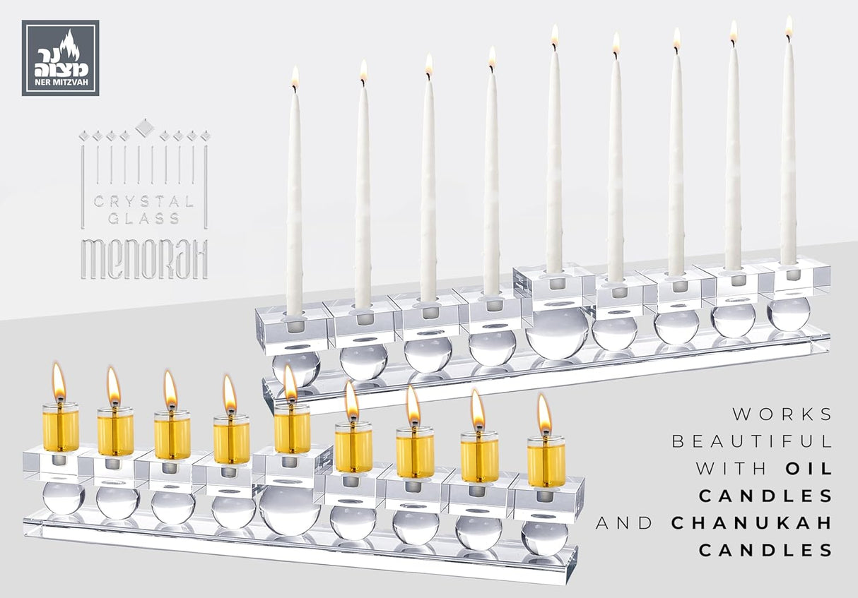 Crystal Glass Menorah - Sphere