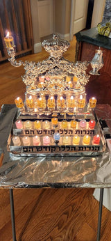 MADLIKIN CHANUKAH KIDS MENORAH WITH 50 COLORED GLASS CUPS