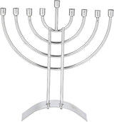 Steel Menorah by Rite Lite | Modern & Luxurious Shiny Silver Finish Menora