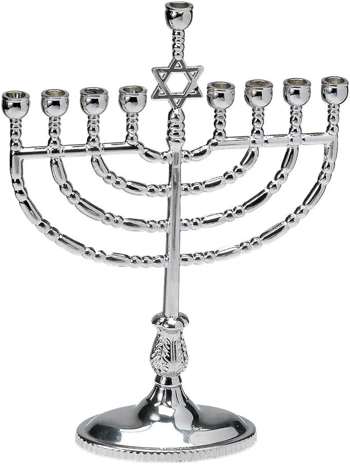 Rite -Lite Judaica Polished Silvertone Menorah