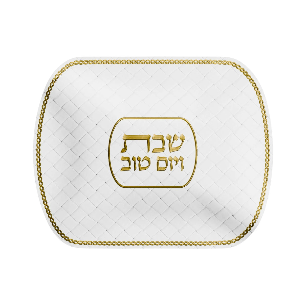 Woven Leatherite Challah Cover - gold