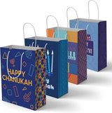 4 Chanukah Gift Bags with Assorted Hannukah Designs