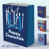 4 Chanukah Gift Bags with Assorted Hannukah Designs