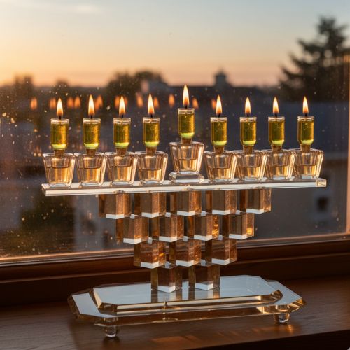 Crystal Elegant Menorah 16cm