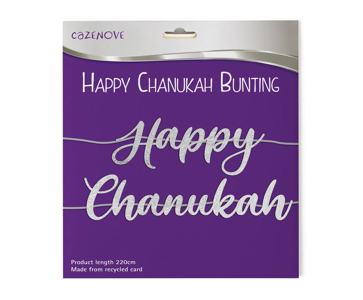 Happy Chanukah Bunting Silver