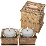 Metal Travel Size Candlesticks in a Box with cover 4X9 cm