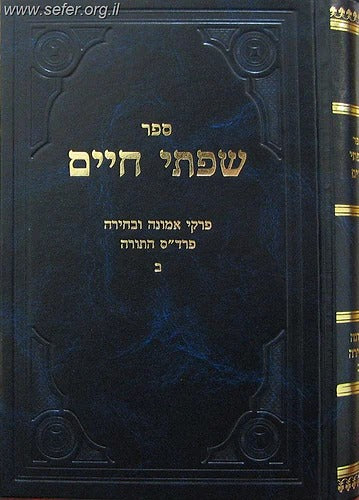 שפתי חיים פרקי אמונה ובחירה ח"ב