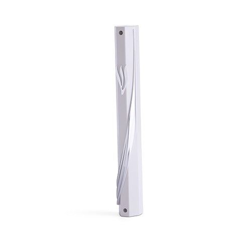 Plastic White Mezuzah with Rubber Cork 12 cm