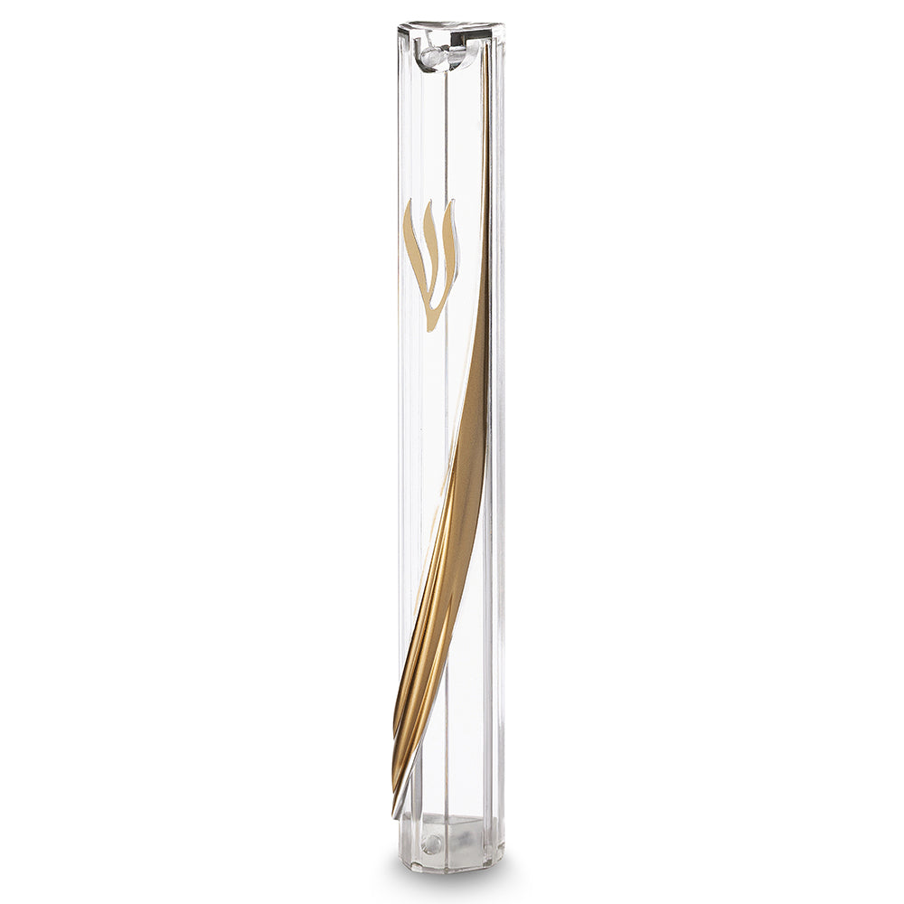 Plastic Clear Mezuzah with Rubber Cork 15 cm