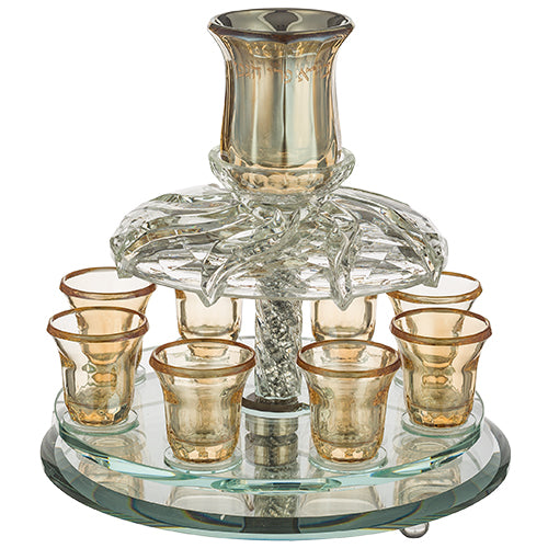 Crystal Wine Fountain 33*25 cm with 8 Small Cups