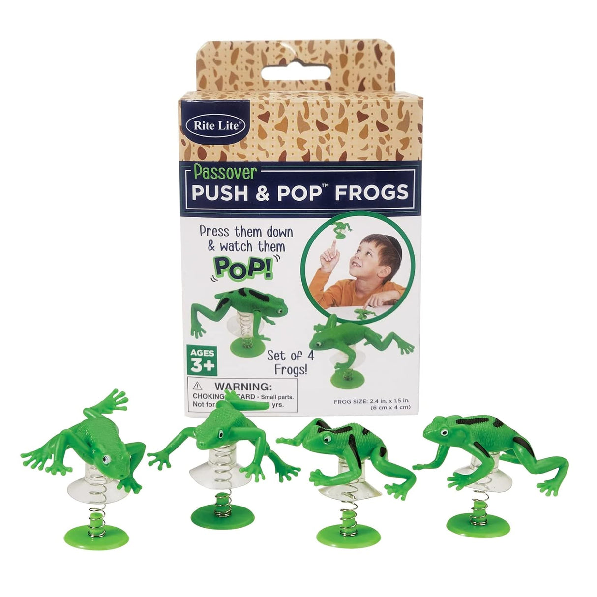 Rite Lite Cute Passover Push & Pop Frogs