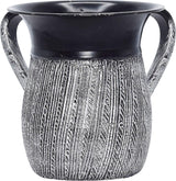 Stainless Steel Netilat Yadayim Cup – Black and White Stripes Painted Design
