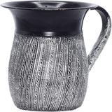 Stainless Steel Netilat Yadayim Cup – Black and White Stripes Painted Design
