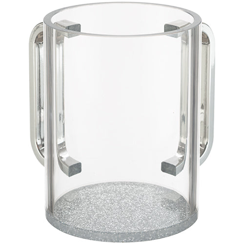Lucite Clear Washing Cup 13 cm - SILVER Handles