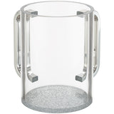 Lucite Clear Washing Cup 13 cm - SILVER Handles