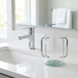 Lucite Clear Washing Cup 13 cm - SILVER Handles