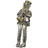 Polymer Sitting Hassidic Figurine With Black Cloth Legs 26 Cm - Saxophone Player