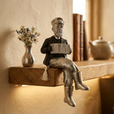 Polymer Kleizmer with Cloth Legs Playing Accordion 19 cm