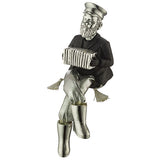 Polymer Kleizmer with Cloth Legs Playing Accordion 19 cm