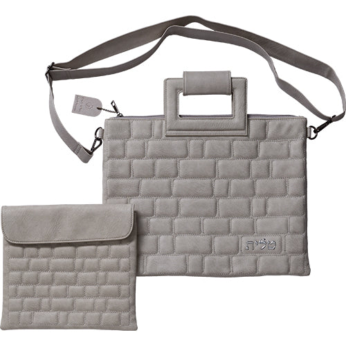 PU Leathere Fabric Talit & Tefilin Set 38*31 cm - Gray