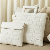 PU Leathere Fabric Talit & Tefilin Set 38*31 cm - White