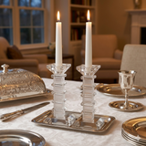 Pair of Crystal Elegant Candlesticks 16 cm
