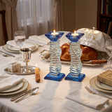 Pair of Crystal Elegant Candlesticks 16.5 cm
