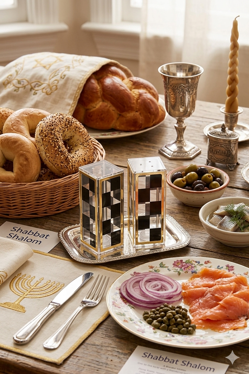 Salt and Pepper Black and Clear Lucite